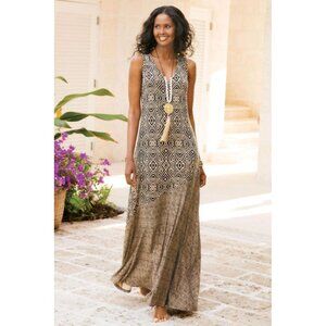 Soft Surroundings Tulum Geometric Maxi Dress